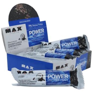 Imagem de Caixa 12 Barras Power Protein Max Titanium 41g 13G Proteína, Chocolate