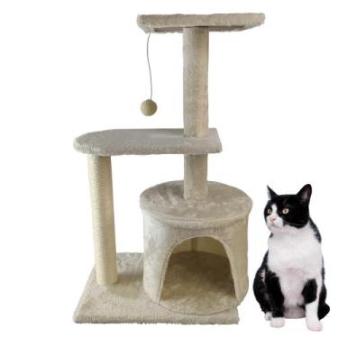 Imagem de Arranhador de Gato 3 Andares Grande Brinquedo Casinha Aconchegante Des