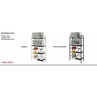 Imagem de Fruteira porta forno e microondas tubular - credilar, Preto craqueado