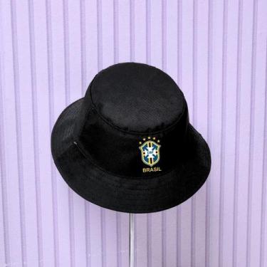 Imagem de Chapeu Bucket Hat Unissex BRASIL Copa Do Mundo Casual COR:AMARELO/GRAF