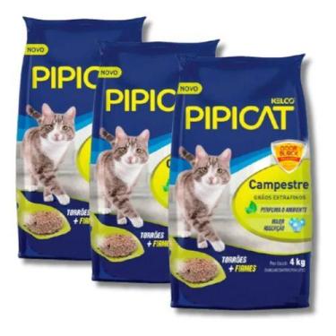 Imagem de Kit 3x areia pipicat campestre 4kg - KELCO