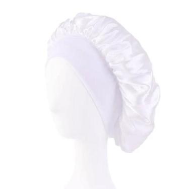 Imagem de Touca cabelo cetim com faixa elastica - - Talasa, Branca