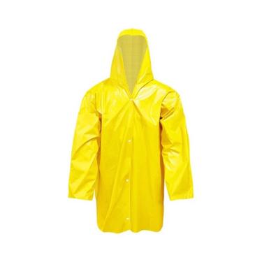 Imagem de Capa de Chuva Forrada Plastcor com Manga e Capuz, Tamanho GG, Amarela