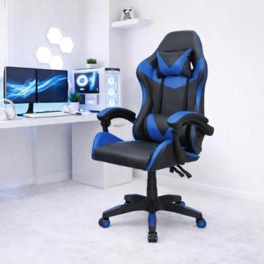 Imagem de Cadeira Gamer JGM GamerX Confortável Reclinável, Azul