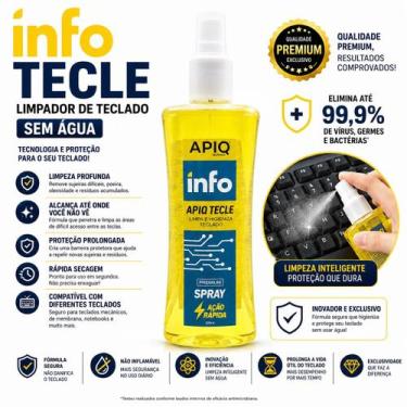 Imagem de Spray Limpador De Teclado E Mouse 300 ML Apiq Info Tecle - Apiq Químic