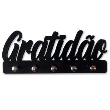 Imagem de Porta Chaves Gratidão Decoração Criativa - GEEK VIP, Preto