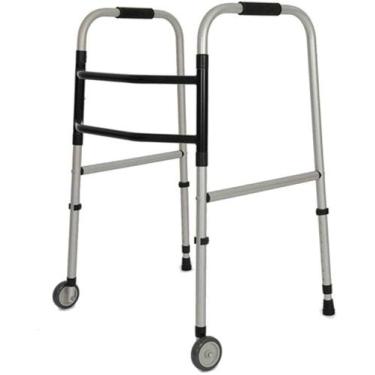 Imagem de Andador pop aluminio 2 barras fx plus c/ rodas - a400 - indaia - Natur