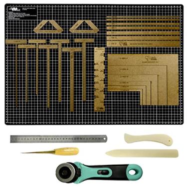 Imagem de Base Para Corte 45x30 Cortador 45mm De Papel Scrapbook Réguas Esquadros em MDF (Base Preta)