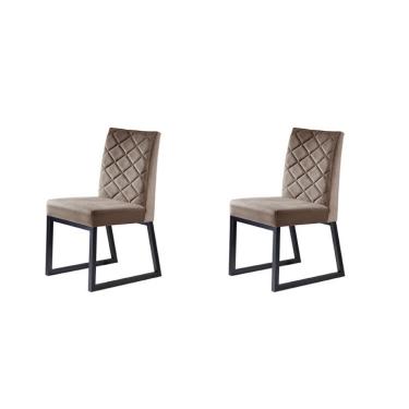 Imagem de Conjunto com 2 Cadeiras Paris II Cinza 98 cm