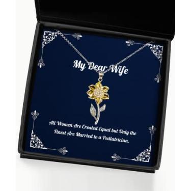 Imagem de SpreadPassion Todas as mulheres são criadas iguais, mas apenas os melhores são casados com a. Colar com pingente de girassol esposa, presentes motivacionais para esposa