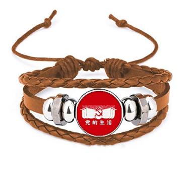 Imagem de un brand Pulseira de propaganda educativa vermelha Life China ornamento de joias de couro