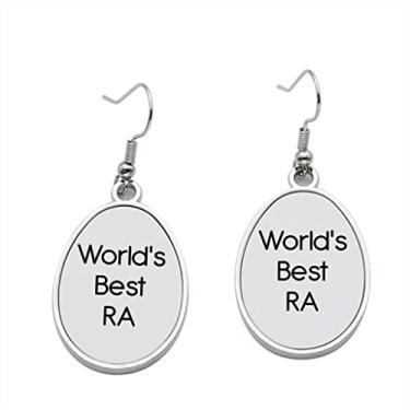 Imagem de World's Best RA Brinco - Brincos pendurados para meninas - Presente de festa de aniversário dos namorados, Metal, Sem pedras preciosas