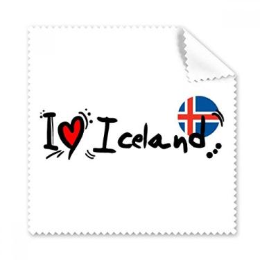 Imagem de I Love Iceland Palavra Bandeira Love Coração Ilustração Pano de Limpeza Limpeza de Tela de Celular 5 peças