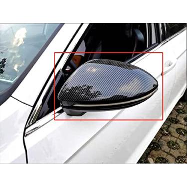 Imagem de GZBFTDH Protetor de espelho retrovisor de fibra de carbono para Volkswagen Golf 2014-2018 Acessórios Auto Parts Porta Espelho Retrovisor Protetor (Preto)