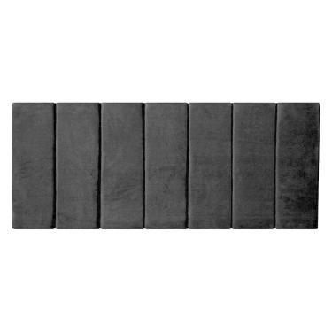 Imagem de 1 Módulo 60cmX20cm Cabeceira Modulada Estofada Preta Retangular Para Cama Box Queen King Solteiro ou Casal