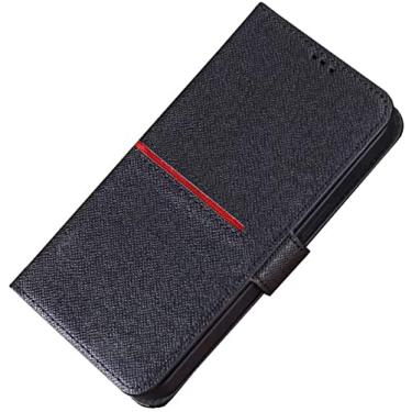 Imagem de HAODEE Capa de telefone com fivela magnética, para Apple iPhone 13 Mini (2021) 5,4 polegadas couro Stend Function Folio Case Wallet [Porta-cartão] (Cor: Preto)