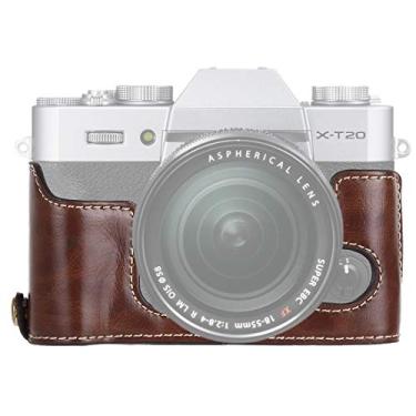 Imagem de HONGYAN capa da câmera 1/4 de linha de polegada PU de couro de couro base média base para fujifilm x-t10 / x-t20 acessórios para câmera