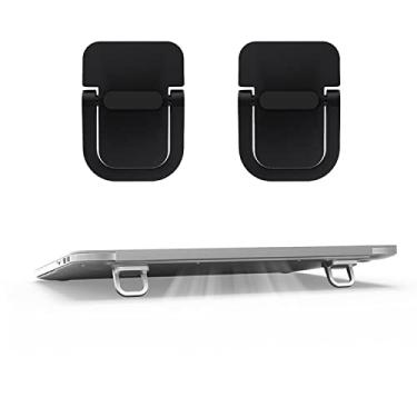 Imagem de 2 suportes de teclado, mini suporte de laptop para mesa, suporte de laptop portátil compatível com MacBook Air Pro, Dell XPS, Lenovo, HP More. (preto)