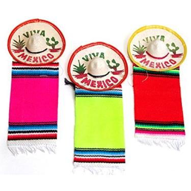 Imagem de Mini Sombreros México com Lembranças de Festa Serape Fiesta (12 peças) por JDProvisions