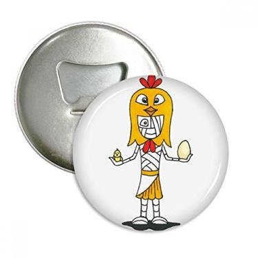 Imagem de Emblema multifuncional com ímã de geladeira e chapéu de galinha Egito múmia Hórus