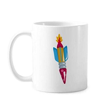 Imagem de Caneca de cerâmica com foguete do universo e alienígena, xícara de porcelana de café