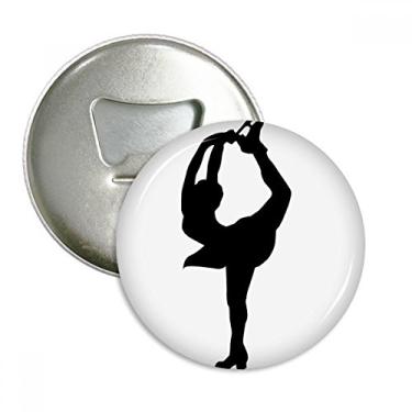 Imagem de Esporte de inverno feminino patinação abridor de garrafas ímã de geladeira emblema multifuncional