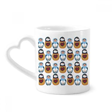 Imagem de Pôster da boneca Rússia Matryoshka Caneca Cultura Country Café Cerâmica Copo de Coração de Vidro