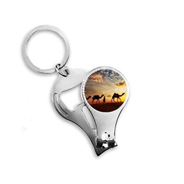 Imagem de All The Way to The Silk Road Camel Desert Nail Nipper Ring Chaveiro Abridor de Garrafas Cortador