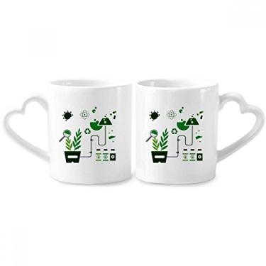 Imagem de Conjunto de canecas de porcelana para casais, ferramenta de reação química, tambor de trabalho, química, conjunto de canecas de cerâmica para amantes
