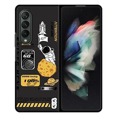 Imagem de Adorável e engraçado astronauta para Samsung Galaxy Z Fold 4 5G Z Fold 3 Hard PC Phone Case, FOLD, BKB12, para Samsung Z Fold4 5G