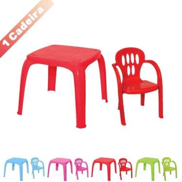 Imagem de Kit Mesa Mesinha E 1 Cadeira Infantil Plástico Varias Cores - Usual Ut