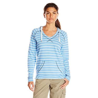 Imagem de Moletom com capuz feminino Columbia Sportswear Tropic Haven listrado, Harbor Blue Stripe, Medium