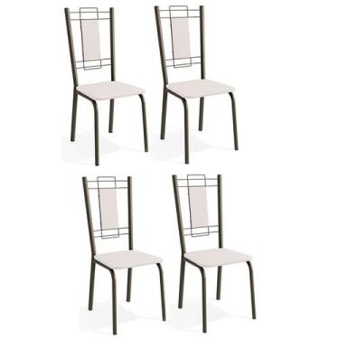 Imagem de Cadeiras Kit 4 Cadeiras Florença Bronze Branco - Kappesberg