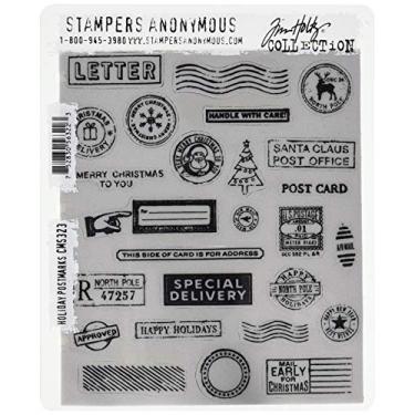 Imagem de Stampers Anonymous CMS323 Tim Holtz carimbos aderentes 18 cm x 21 cm - Marcadores postais natalinos