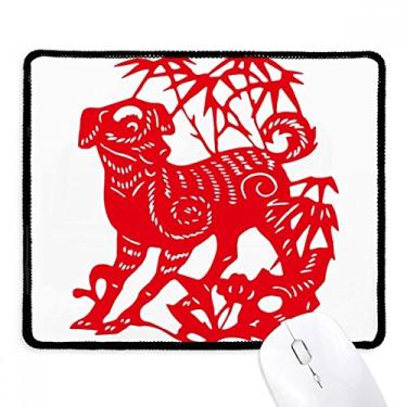 Imagem de Mousepad para cães de ano novo com borda costurada, tapete de borracha para jogos