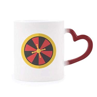 Imagem de Caneca com elemento de toca-discos, ilustração sensível ao calor, caneca vermelha que muda de cor