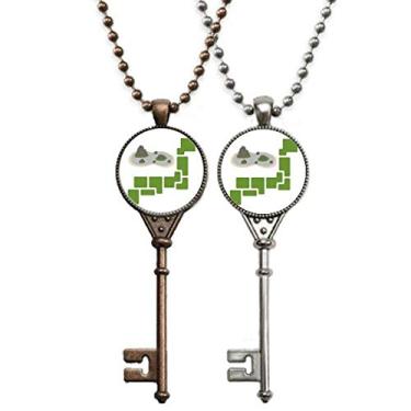Imagem de OFFbb-USA Mountains Rivers Lakes Ecology Japan Key Necklace Pendant Jewelry Decoração de casal