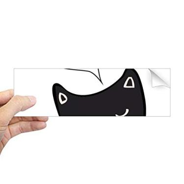 Imagem de DIYthinker Adesivo retangular preto cabeça de gato Meow animal para-choque adesivo para janela notebook