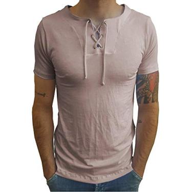 Imagem de Camiseta Bata Viscose Com Elastano Manga Curta tamanho:g;cor:bege