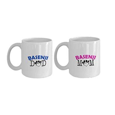 Imagem de Caneca divertida para casal Basenji – Pai Basenji – Mãe Basenji – Presentes para amantes de Basenji