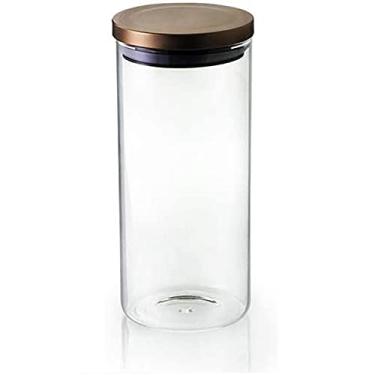 Imagem de Pote de Vidro Borossilicato com Tampa Hermético 1,3 Litros Bronze