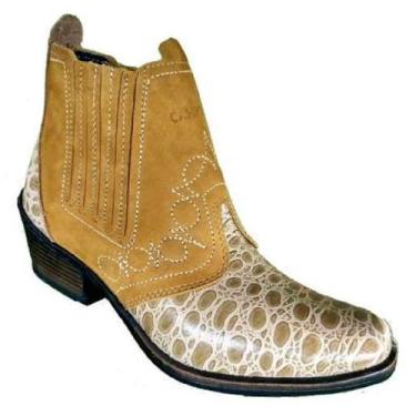 Imagem de Bota Em Couro Numero 42 Botina Country Cowboy Cavalgada Vaquejada Sola