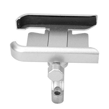 Imagem de LZKW Suporte de telefone para ciclismo, suporte de telefone de liga de alumínio resistente ao desgaste, prático para telefones celulares de bicicleta de 4 a 7 polegadas (prata)