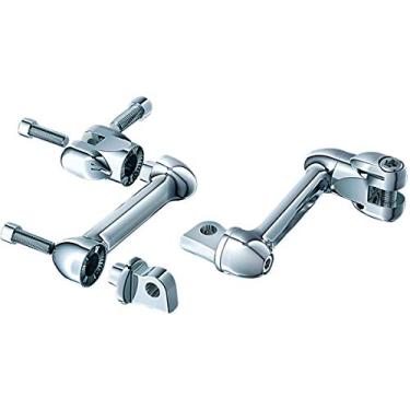 Imagem de Kuryakyn Componente de controle de pé de motocicleta 4557: Suportes de pé ajustáveis com deslocamento de 10 cm com adaptadores de montagem macho, cromado, 1 par