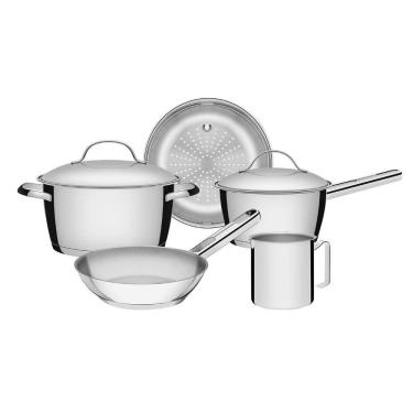 Imagem de Conjunto de Panelas Allegra 5 Peças em Aço Inox com Fundo Triplo Tramontina