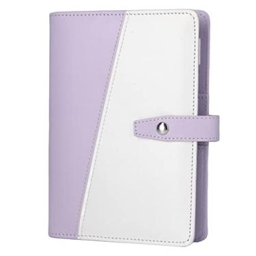 Imagem de Pasta para Notebook A6 Pasta Budget A6 Leve Portátil Multifuncional 6 Furos para Escritório (Roxo)