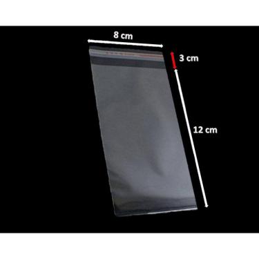 Imagem de Saco 8x12 Adesivado Saquinho Plástico Transparente 100 Un.