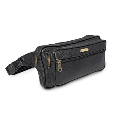 Imagem de Pochete Extra Grande Masculina De Couro Espaçosa Resistente