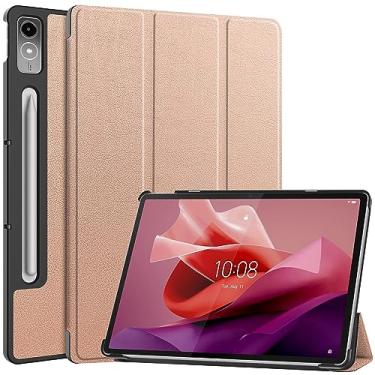Imagem de DWaybox Capa para Lenovo Tab P12/Lenovo Xiaoxin Pad Pro 12,7 polegadas TB370FU, capa protetora leve e fina com suporte multi-ângulo - ouro rosa