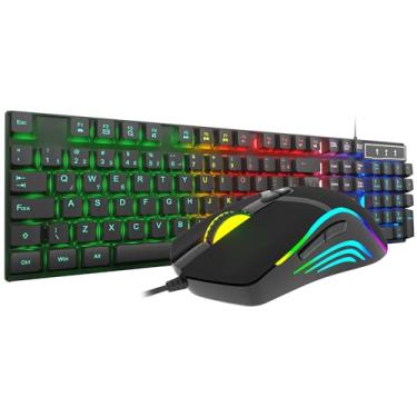 Kit Teclado + Mouse Semi Mecânico Gamer Led Rgb Óptico M800 Luuk Young